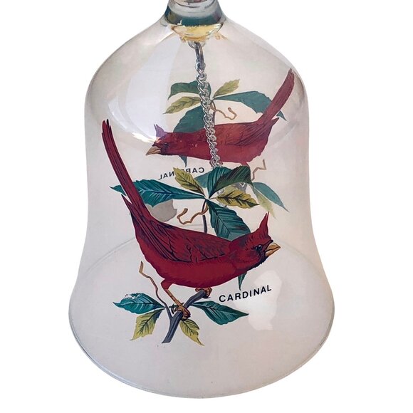 West Virginia Glass Vintage Bell with Ringer Cardinal Birds Sticker - Picture 9 of 15